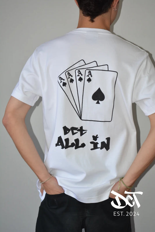 Polera Algodón Pima As de Picas Blanca | dctestablished.cl