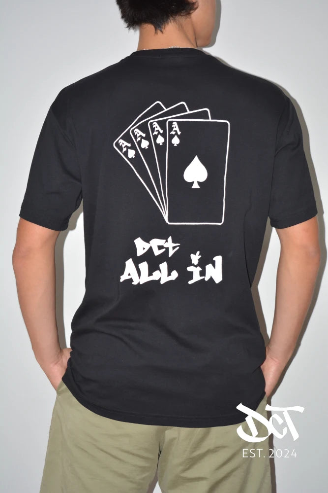 Polera Algodón Pima As de Picas Negra | dctestablished.cl