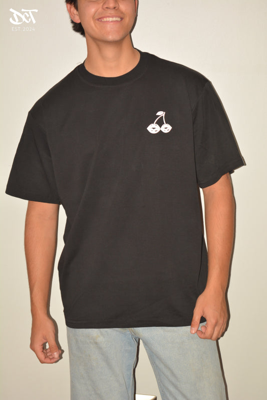 Polera Algodón Pima Besos Guinda Negra | dctestablished.cl