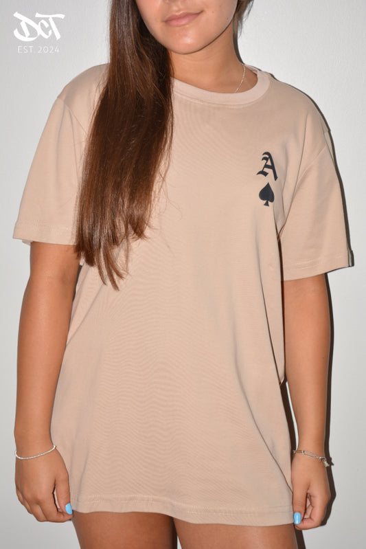 POLERA ALGODON PIMA GAMUZADA DISEÑO DELANTERO AS DE PICAS