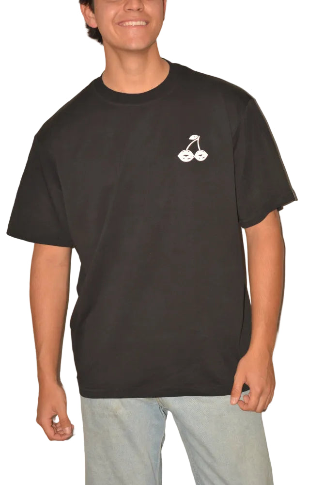 Polera  Algodón Pima Besos Guinda Negra | dctestablished.cl